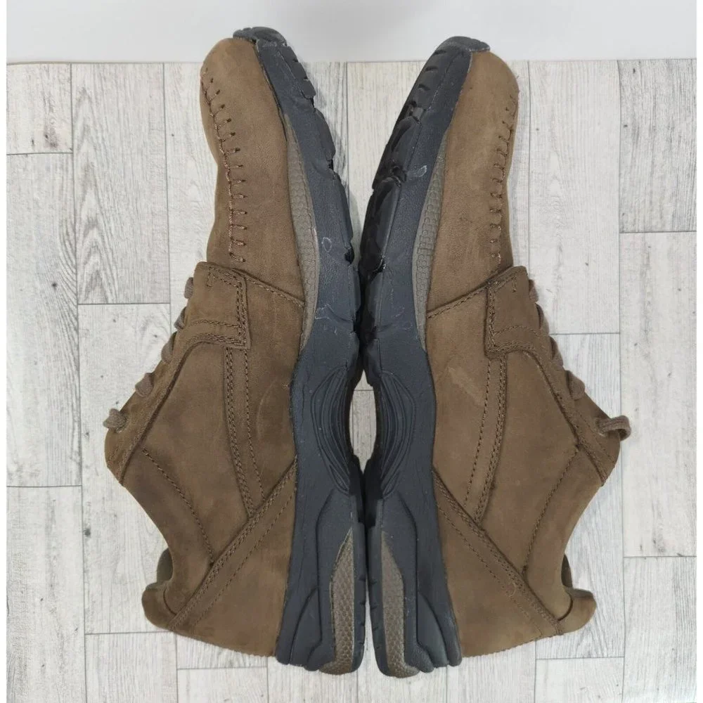 Abeo Moccasin Tie Shoes Men's Size 13M Brown Smart System Faux Suede Comfort
